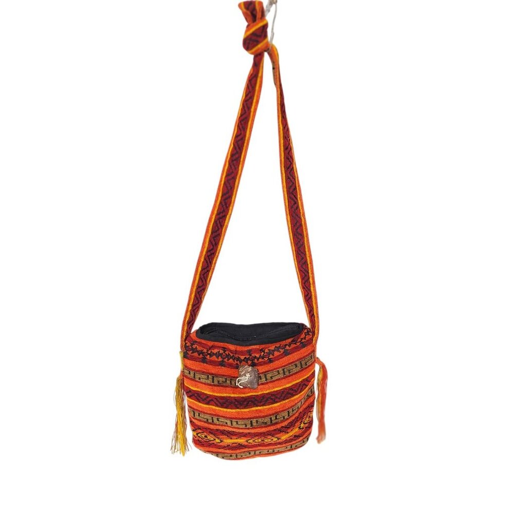 Rukuray Hippie Hobo Bag Boho Crossbody Woven Festival Art To Wear Tribal Y2K - Picture 2 of 14